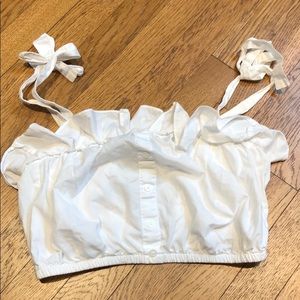 White blouse crop top
